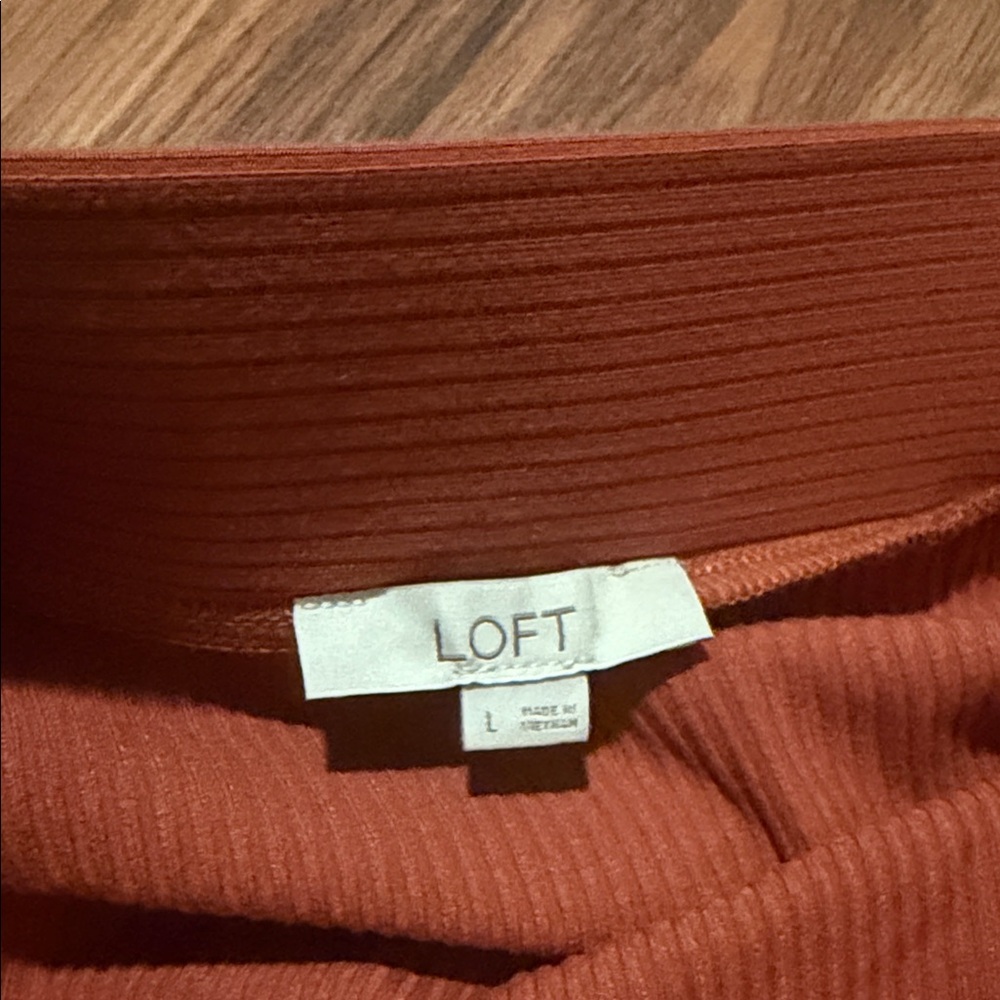 LOFT Soft Ribbed Midi Slit Skirt - Picture 2 of 2
